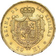 Hiszpania, 10 Escudos 1868 r.