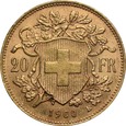 Szwajcaria, 20 franków 1900 r. 