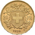 Szwajcaria, 20 Franków 1898 r.