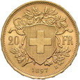 Szwajcaria, 20 Franków 1897 r.
