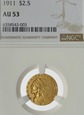 USA, 2,5 Dolara 1911 r. NGC AU53