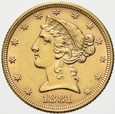 USA, 5 Dolarów 1881 r.