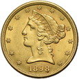 USA, 5 Dolarów 1898 r. S
