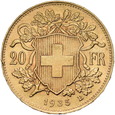 Szwajcaria, 20 Franków 1935 r. B