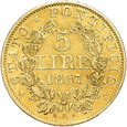 Watykan, 5 Lire 1867 r. R!