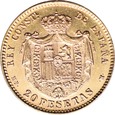 Hiszpania, 20 Pesetas 1896 (1962) r.
