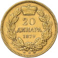 Serbia, 20 Dinarów 1879 r. 