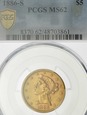USA, 5 Dolarów 1886 - S, MS 62 