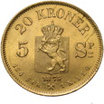 Norwegia, 20 Kroner 1875 r. 