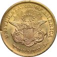 USA, 20 $ 1857 r. Liberty 