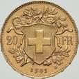 Szwajcaria, 20 Franków 1901 r. 