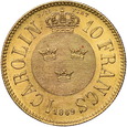 Szwecja, Carolin 10 Franków 1869 r.