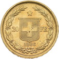 Szwajcaria, 20 Franków 1886 r.