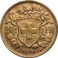 Szwajcaria, 20 franków 1904 r. 