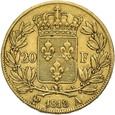 Francja, 20 Franków 1818 r. A