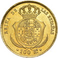 Hiszpania, 100 reales 1860 r.