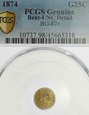 USA, California gold, 25 Centów 1874 r. 