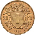 Szwajcaria, 20 Franków 1901 r.