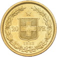 Szwajcaria, 20 Franków 1883 r.