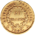 Francja, 20 franków 1808 r. A