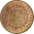 Francja, 100 franków 1886 r. A MS62 Kolekcja Rive d'Or