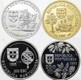 Portugalia, zestaw 4 monety 200 Escudos 1995 r.