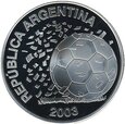Argentyna 5$ MŚ w Piłce 2003 Ag 27g