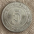 Algieria 5 dinar Szyb naftowy 1972 Ag750 12g