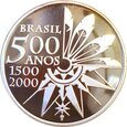 Brazylia 5 realów Odkrycie Brazylii 2000 Ag 28g