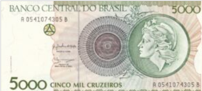 Brazylia 5000 cruzeiros Głowa wolności 1990 P-227