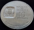 Wenezuela 10 boliwarów Bolivar 1973 Ag.900 30g