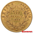 2.FRANCJA, NAPOLEON III, 10 FRANKÓW 1862 BB