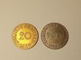 Lot 2 monet - Niemcy - Saara - 10 i 20 franków - 1954~1955r.