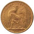 Francja 20 franków 1905 kogut