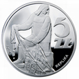 Srebrna replika monety 5 zł Rybak z 1958