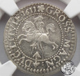 Polska, Zygmunt III Waza, grosz litewski, 1611, Wilno, NGC AU 58