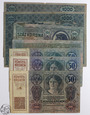Austro - Węgry, LOT banknotów 7 szt