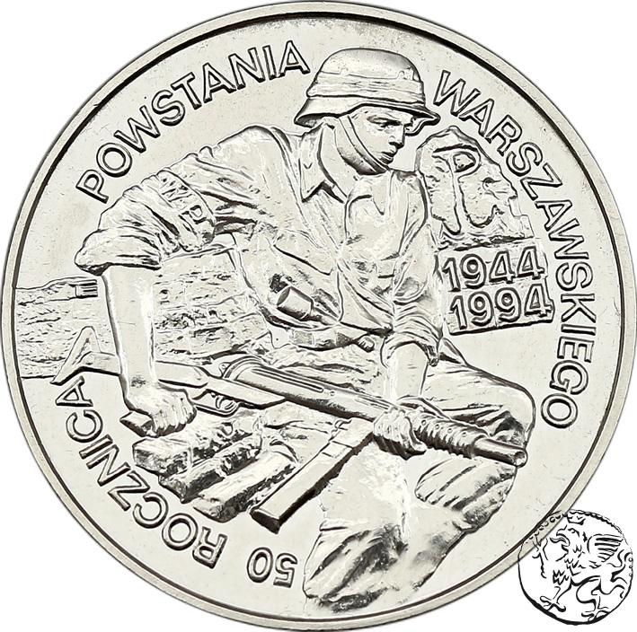 III RP, 100000 zł, 1994 Powstanie Warszawskie, STEN