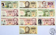 PRL, 19 banknotów z pieczątkami i nadrukami okolicznościowymi