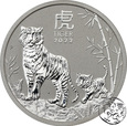 Australia, 50 centów, 2022, Rok Tygrysa, 1/2 uncji srebra