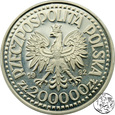 III RP, 200000 złotych, 1992, Warneńczyk popiersie 