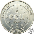 Belgia, 5 ecu, 1987, Traktaty Rzymskie