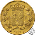 Francja, 20 franków, 1817 A, Ludwik XVIII