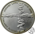 Finlandia, 10 euro, 2008, 90 rocznica - Flaga Finlandii
