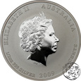 Australia, 50 centów, 2009, Rok Wołu, kolorowany, 1/2 uncji srebra