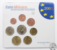 Niemcy, 5 x zestaw monet obiegowych euro, 2003, mennice - A/D/F/G/J