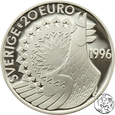 Szwecja, numizmat, 20 euro, 1996, Selma Lagerlöf