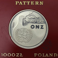PRL, 1000 złotych, 1985, 40 Lat ONZ PRÓBA
