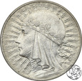 II RP, 10 złotych, 1932,  głowa kobiety, ze znakiem