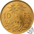 Szwajcaria, 10 franków, 1922 B 